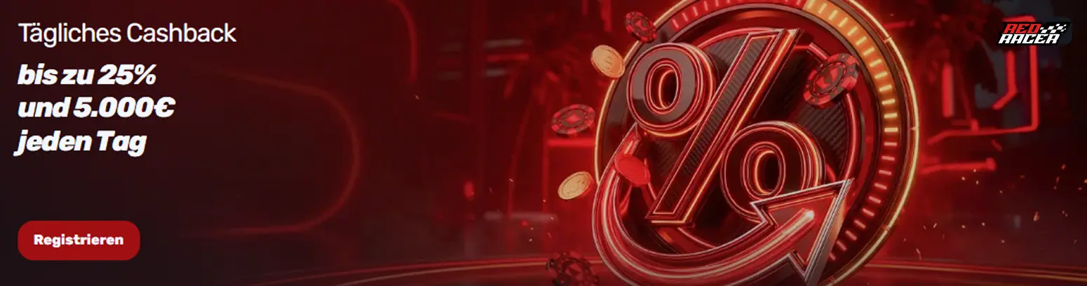 RedRacer Casino Cashback Bonus für treue Spieler