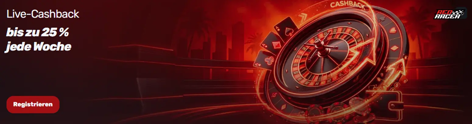 Automatischer RedRacer Casino Cashback jeden Montag